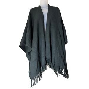 Vince Camuto Black Shawl Wrap Acrylic One Size  Fringe